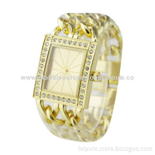 2014 Trendy Fashionable Gold Jewelry Ladies' Watch, OEM Orders are Welcome
